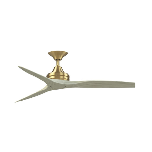 Fanimation Spitfire DC Custom 54in Ceiling Fan | Brushed Satin Brass and Light Oak Blades | Covered Patio & Sunroom | Model FPD6721BBS-54LO