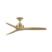 Fanimation Spitfire 54in Ceiling Fan | Brushed Satin Brass and Natural | Covered Patio & Bedroom | 54 x 54 x 19.69 in | Model FPD6721BBS-54N