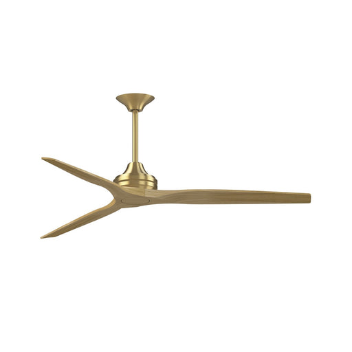 Fanimation Spitfire 64in Downrod Smart Ceiling Fan | Brushed Satin Brass and Natural Blades | Covered Patio & Living Room | Model FPD6721BBS-64N