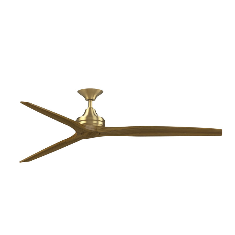 Fanimation Spitfire DC Custom 72in Smart Ceiling Fan | Brushed Satin Brass and Koa Wood | Covered Patio & Living Room | Model FPD6721BBS-72K