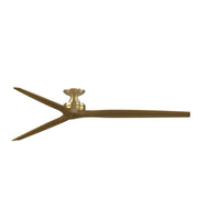 Fanimation Spitfire DC Custom 84in Flush Smart Ceiling Fan | Brushed Satin Brass and Koa Wood Blades | Covered Patio | Model FPD6721BBS-84K-F