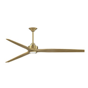 Fanimation Spitfire DC Custom 84in Downrod Ceiling Fan with LED Light | Brushed Satin Brass and Natural Buttonwood | Model FPD6721BBS-84N-LK