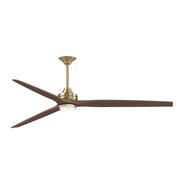 Fanimation Spitfire DC Custom 84in 1-Light Ceiling Fan | Brushed Satin Brass and Clear Glass | Covered Patio & Living | Model FPD6721BBS-84WK-DWLK