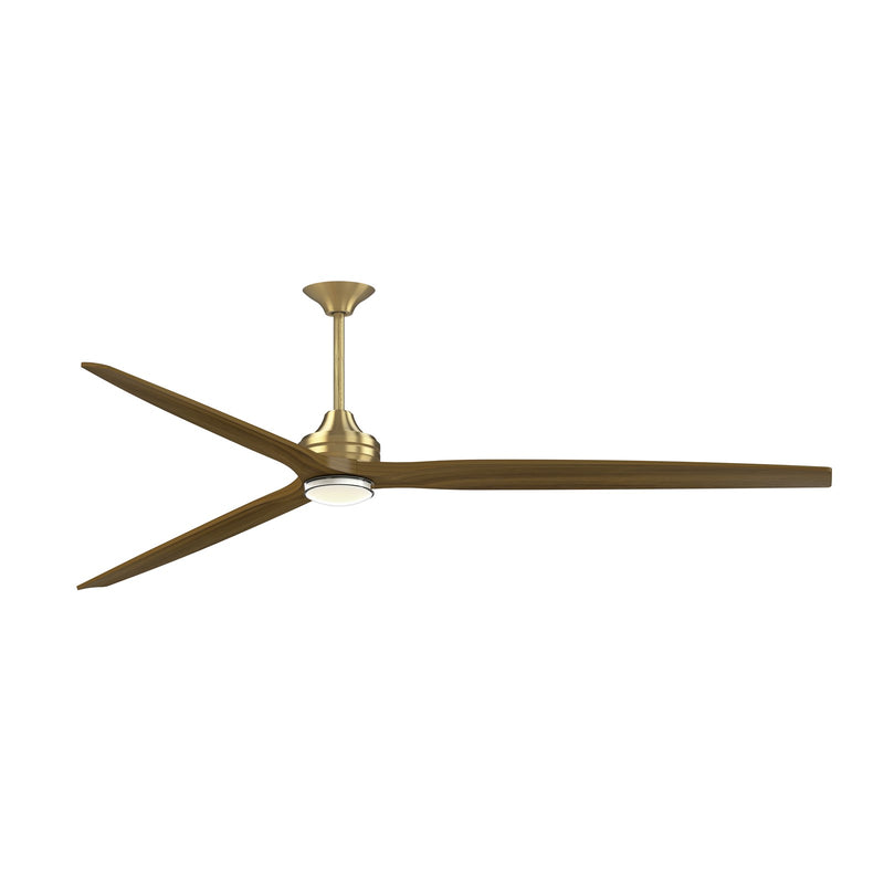 Fanimation Spitfire DC Custom 96in 1-Light Ceiling Fan | Brushed Satin Brass and Clear Glass | Covered Patio & Great Room | Model FPD6721BBS-96K-DWLK