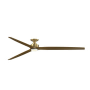 Fanimation Spitfire DC Custom 96in Flush 1-Light Ceiling Fan | Brushed Satin Brass and Clear Glass | Covered Patio | Model FPD6721BBS-96K-DWLK-F