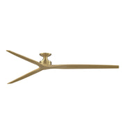 Fanimation Spitfire DC Custom 96in Flush Ceiling Fan | Brushed Satin Brass and Natural Buttonwood | Covered Patio & Low | Model FPD6721BBS-96N-F