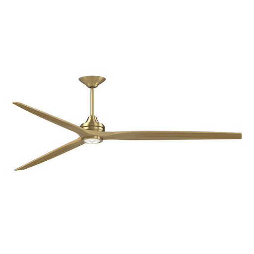 Fanimation Spitfire DC Custom 96in 1-Light Ceiling Fan | Brushed Satin Brass and Natural Buttonwood | Covered Patio & Great | Model FPD6721BBS-96N-LK