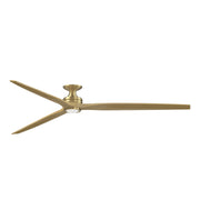 Fanimation Spitfire 96in Flush Smart Ceiling Fan | Brushed Satin Brass and Koa Wood Blades | Covered Patio & Great Room | Model FPD6721BBS-96N-LK-F