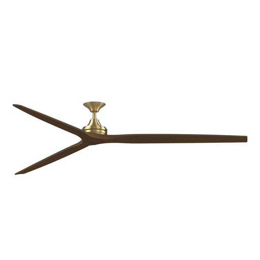 Fanimation Spitfire 96in Downrod Smart Ceiling Fan | Brushed Satin Brass and Whiskey Wood Blades | Covered Patio & Great Room | Model FPD6721BBS-96WK