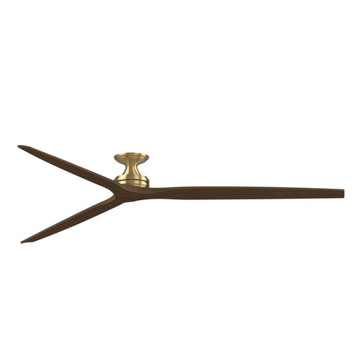 Fanimation Spitfire DC Custom 96in Flush Ceiling Fan | Brushed Satin Brass and Whiskey Wood | Covered Patio & Great Room | Model FPD6721BBS-96WK-F