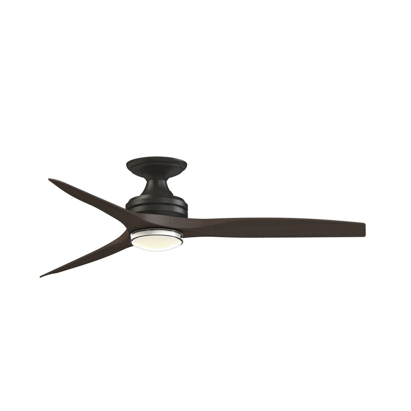 Fanimation Spitfire 54in Flush Mount DC Ceiling Fan | Dark Bronze and Dark Walnut Blades | Covered Patio & Low | Model FPD6721BDZ-54DWA-DWLK-F