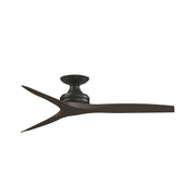 Fanimation Spitfire 54in Flush Mount DC Ceiling Fan | Dark Bronze and Dark Walnut Blades | Covered Patio & Low Ceilings | Model FPD6721BDZ-54DWA-F