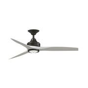 Fanimation Spitfire 54in 1-Light Ceiling Fan | Dark Bronze and White Washed Buttonwood | Covered Patio & Bedroom | Model FPD6721BDZ-54WW-LK