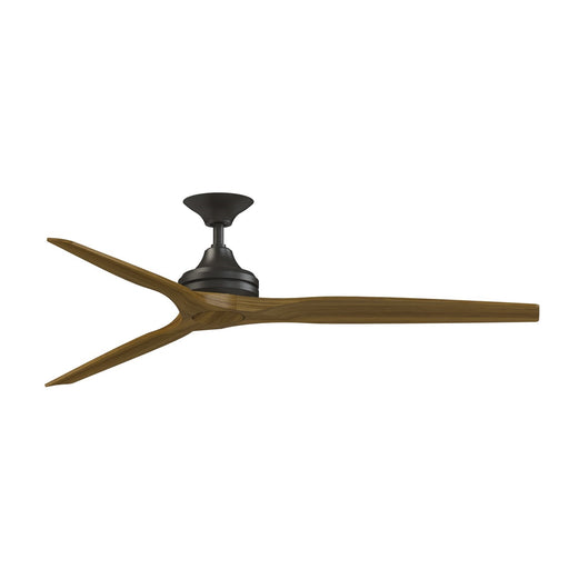 Fanimation Spitfire DC Custom 64in 3-Light Ceiling Fan | Dark Bronze and Koa Wood Blades | Covered Patio & Sunroom | Model FPD6721BDZ-64K