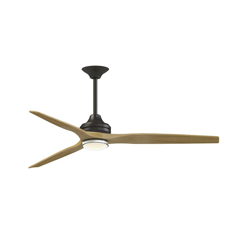 Fanimation Spitfire 64in DC Smart Ceiling Fan | Dark Bronze and Natural Buttonwood Blades | Covered Patio & Large Rooms | Model FPD6721BDZ-64N-DWLK
