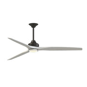 Fanimation Spitfire 72in 3-Light LED Ceiling Fan | Dark Bronze and White Washed Buttonwood Blades | Covered Patio | Model FPD6721BDZ-72WW-DWLK