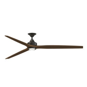Fanimation Spitfire DC Custom 84in Ceiling Fan with LED Light | Dark Bronze and Whiskey Wood | Covered Patio & Living Room | Model FPD6721BDZ-84WK-LK