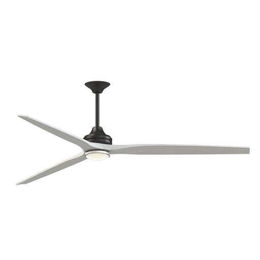 Fanimation Spitfire DC Custom 84in 1-Light Ceiling Fan | Dark Bronze and White Washed Buttonwood | Covered Patio | Model FPD6721BDZ-84WW-DWLK