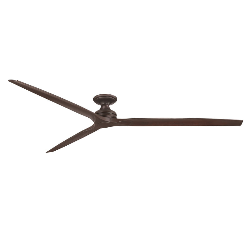 Fanimation Spitfire DC Custom 96in Flush Smart Ceiling Fan | Dark Bronze and Dark Walnut | Covered Patio & Great Room | Model FPD6721BDZ-96DWA-F