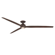 Fanimation Spitfire DC Custom 96in Flush Smart Ceiling Fan | Dark Bronze and Dark Walnut | Covered Patio & Great Room | Model FPD6721BDZ-96DWALKF