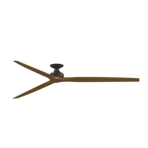 Fanimation Spitfire DC Custom 96in Flush Mount 3-Blade Ceiling Fan | Dark Bronze and Koa Wood | Covered Patio & Low Ceiling | Model FPD6721BDZ-96K-F