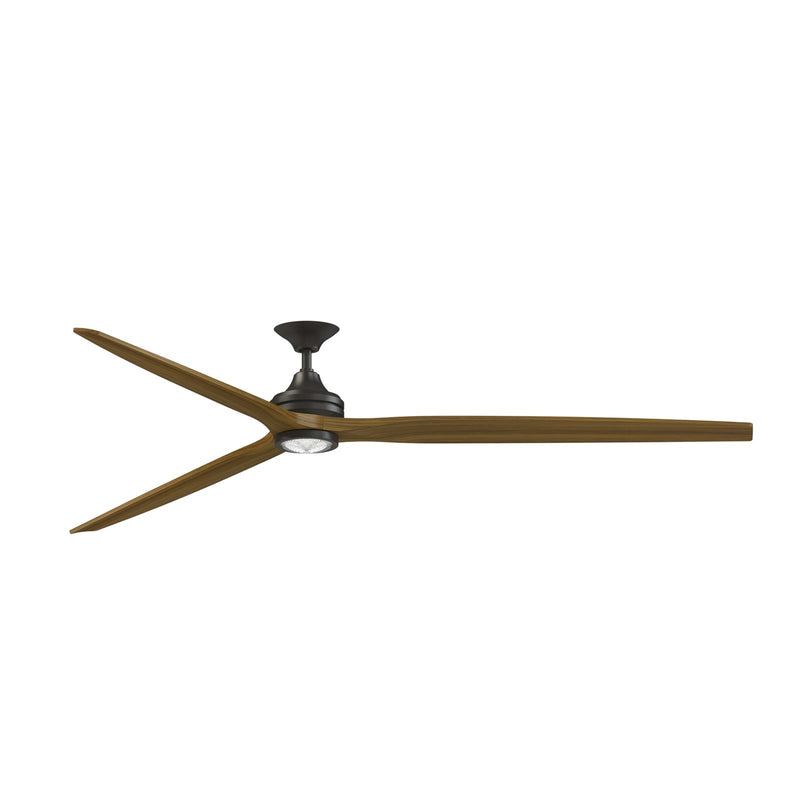 Fanimation Spitfire 96in 3-Light Ceiling Fan | Dark Bronze and Koa Wood Blades | Covered Patio & Great Room | Model FPD6721BDZ-96K-LK