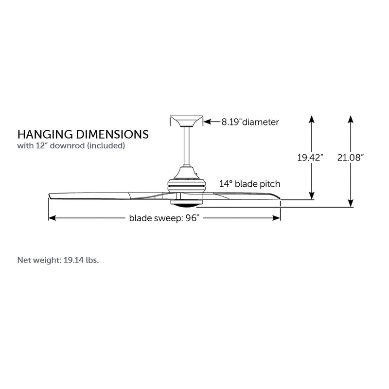 Fanimation Spitfire 96in 3-Light Ceiling Fan | Dark Bronze and Koa Wood Blades | Covered Patio & Great Room | Model FPD6721BDZ-96K-LK