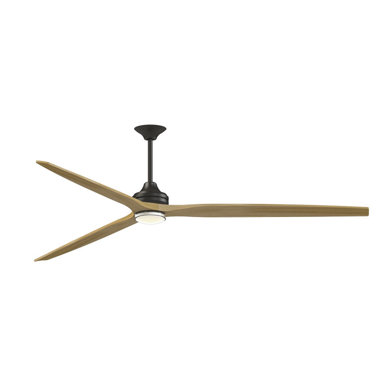Fanimation Spitfire 96in 3-Light Ceiling Fan | Dark Bronze and Natural Buttonwood Blades | Covered Patio & Great Room | Model FPD6721BDZ-96N-DWLK