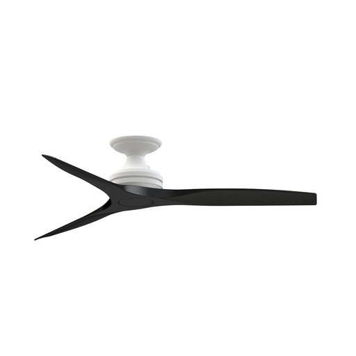 Fanimation Spitfire 54in Flush Smart Ceiling Fan | Matte White and Black | Covered Patio & Bedroom | 54 x 54 x 9.65 in | Model FPD6721BMW-54BL-F