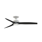 Fanimation Spitfire 54in Flush Smart Ceiling Fan | Matte White and Black | Covered Patio & Bedroom | 54 x 54 x 11.33 in | Model FPD6721BMW-54BL-LK-F