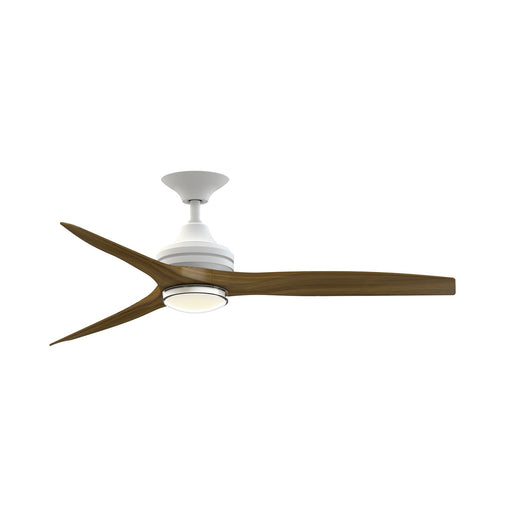 Fanimation Spitfire 54in 3-Blade Smart Ceiling Fan with LED Light | Matte White and Dark Walnut | Covered Patio | Model FPD6721BMW-54DWA-DWLK