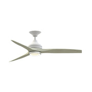Fanimation Spitfire 54in 1-Light Ceiling Fan | Matte White and Light Oak Buttonwood Blades with LED CCT Select | Covered | Model FPD6721BMW-54LO-DWLK
