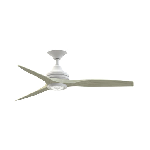 Fanimation Spitfire 54in 1-Light Ceiling Fan | Matte White and Light Oak Buttonwood Blades with LED CCT Select | Covered | Model FPD6721BMW-54LO-LK