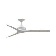 Fanimation Spitfire 54in 3-Light Ceiling Fan | Matte White Motor and Matte White Buttonwood Blades | Covered Patio & Living | Model FPD6721BMW-54MW