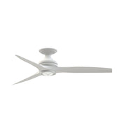 Fanimation Spitfire 54in 1-Light Flush Ceiling Fan | Modern Matte White and Matte White Buttonwood | Covered Patio | Model FPD6721BMW-54MW-LK-F