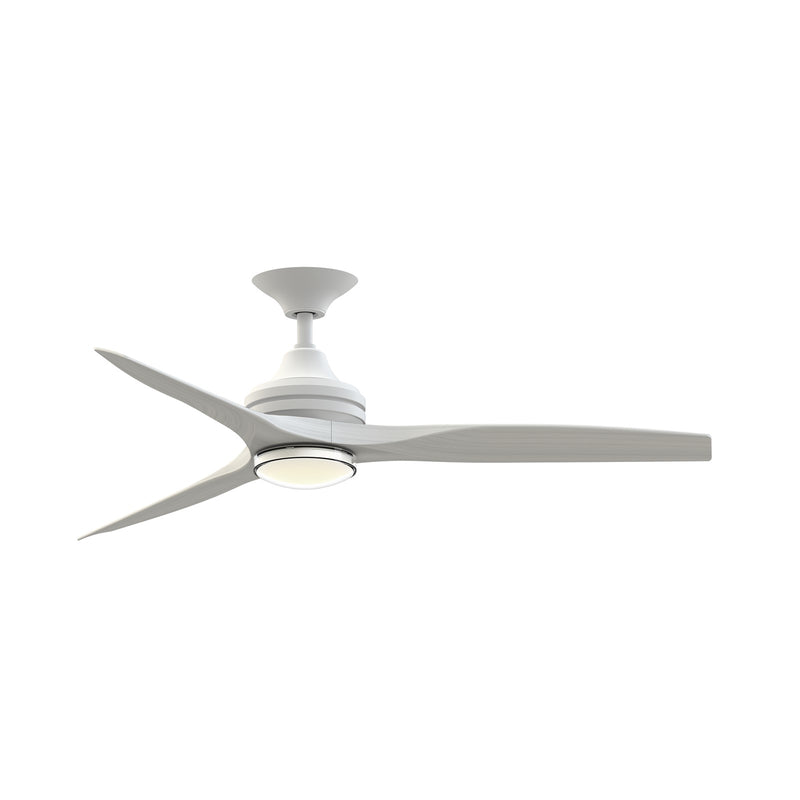 Fanimation Spitfire 54in 1-Light Ceiling Fan | Matte White and Washed White | Covered Patio & Bedroom | 54 x 54 x 22 in | Model FPD6721BMW-54WW-DWLK
