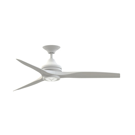 Fanimation Spitfire DC Custom 54in Smart Ceiling Fan with LED Light Kit | Matte White and White Washed Buttonwood | Model FPD6721BMW-54WW-LK