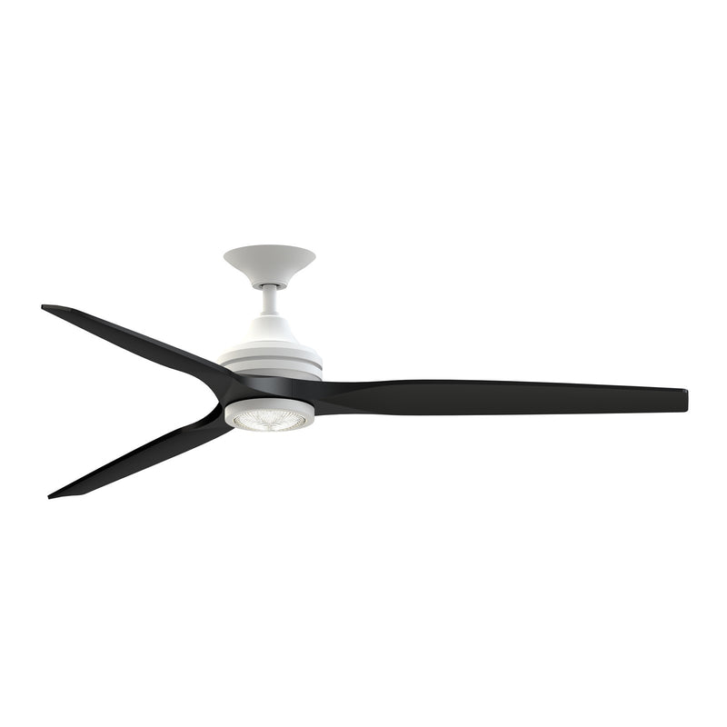 Fanimation Spitfire DC Custom 64in 1-Light Ceiling Fan | Matte White and Fresnel/Frosted Glass | Covered Patio & Living | Model FPD6721BMW-64BL-LK