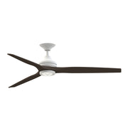 Fanimation Spitfire DC Custom 64in Downrod Ceiling Fan | Matte White and Dark Walnut | Covered Patio & Bedroom | Model FPD6721BMW-64DWA-LK