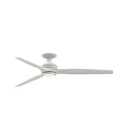 Fanimation Spitfire 64in Flush Smart Ceiling Fan | Matte White and Matte White Blades | Covered Patio & Bedroom | Model FPD6721BMW-64MW-DWLK-F