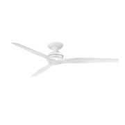 Fanimation Spitfire DC Custom 64in Flush Ceiling Fan | Matte White and Matte White Buttonwood Blades | Covered Patio | Model FPD6721BMW-64MW-F