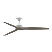 Fanimation Spitfire 64in Downrod Ceiling Fan | Matte White with Weathered Wood Blades | Covered Patio & Living Room | Model FPD6721BMW-64WE
