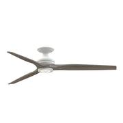 Fanimation Spitfire 64in 1-Light Smart Ceiling Fan | Matte White and Weathered Wood | Covered Patio & Living Room | Model FPD6721BMW-64WE-LK-F