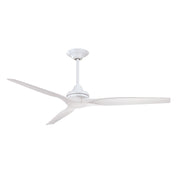 Fanimation Spitfire DC Custom 64in Downrod Ceiling Fan | Matte White and White Washed | Covered Patio & Bedroom | Model FPD6721BMW-64WW