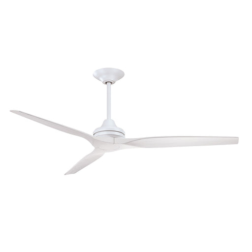 Fanimation Spitfire DC Custom 64in Downrod Ceiling Fan | Matte White and White Washed | Covered Patio & Bedroom | Model FPD6721BMW-64WW