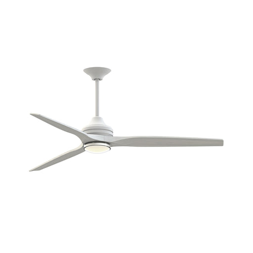 Fanimation Spitfire DC Custom 64in Smart Ceiling Fan | Matte White with White Washed Buttonwood Blades | Covered Patio | Model FPD6721BMW-64WW-DWLK