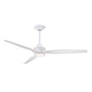 Fanimation Spitfire DC Custom 64in Smart Ceiling Fan | Matte White with White Washed Buttonwood Blades | Covered Patio | Model FPD6721BMW-64WW-LK