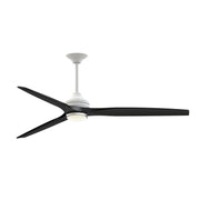 Fanimation Spitfire DC Custom 72in Downrod 1-Light Ceiling Fan | Matte White and Black Buttonwood | Covered Patio | Model FPD6721BMW-72BL-DWLK