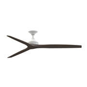 Fanimation Spitfire DC Custom 72in Downrod Ceiling Fan | Matte White and Dark Walnut Buttonwood | Covered Patio & Sunroom | Model FPD6721BMW-72DWA