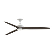 Fanimation Spitfire 72in 1-Light Smart Ceiling Fan | Matte White and Dark Walnut Buttonwood | Covered Patio & Great Room | Model FPD6721BMW-72DWA-LK